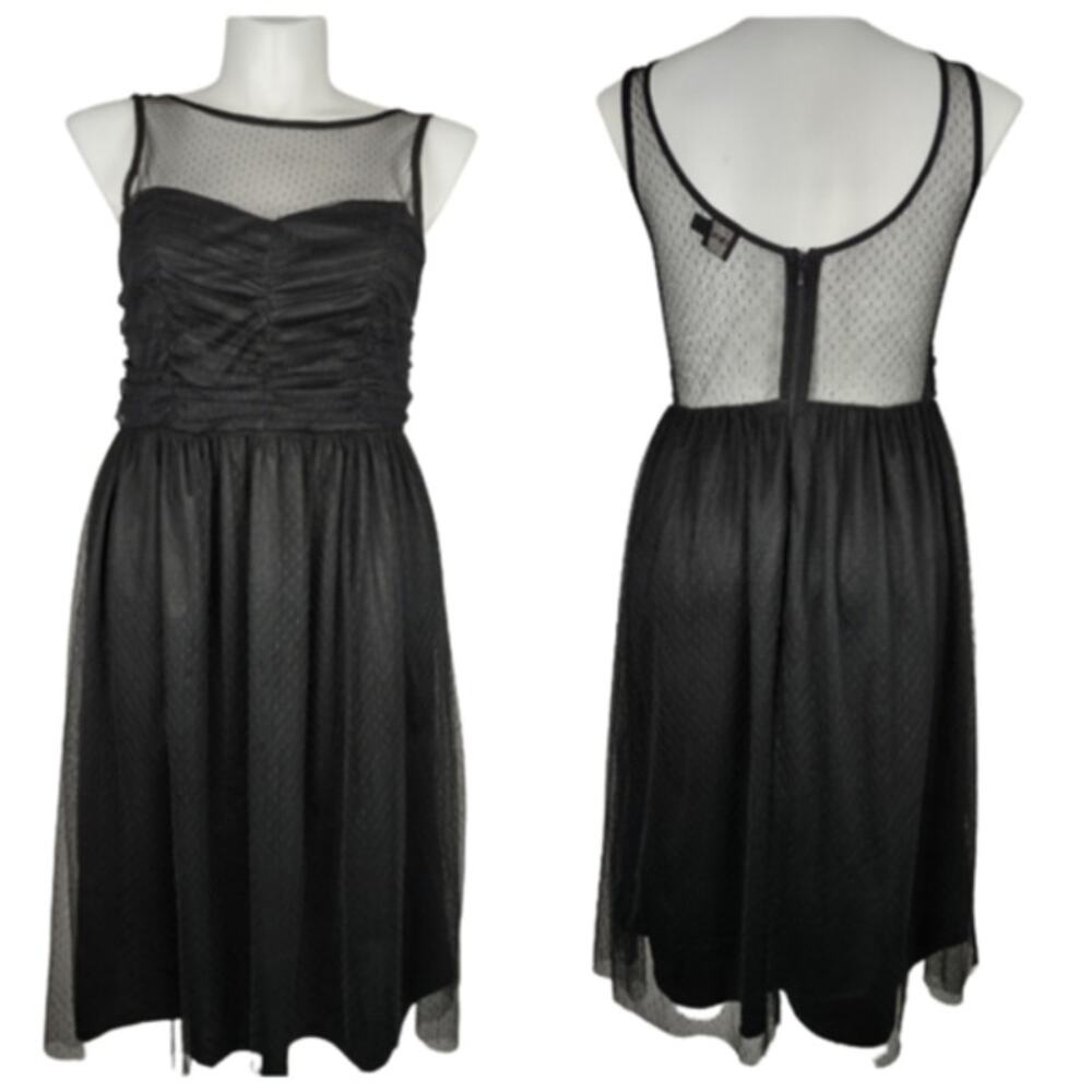 ASOS Black Lined Lace Sleeveless Dress size 12